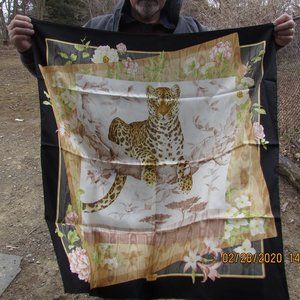 vintage SALVATORE FERRAGAMO silk scarf Animal